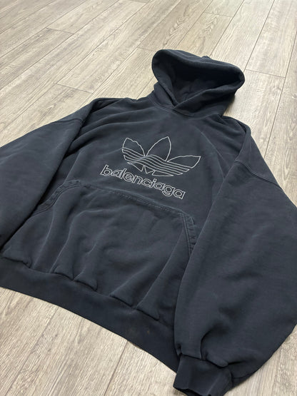 4 - Adidas Balenciaga Oversized Embroidered Logo Hoodie