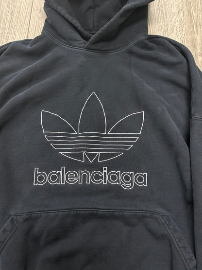 4 - Adidas Balenciaga Oversized Embroidered Logo Hoodie
