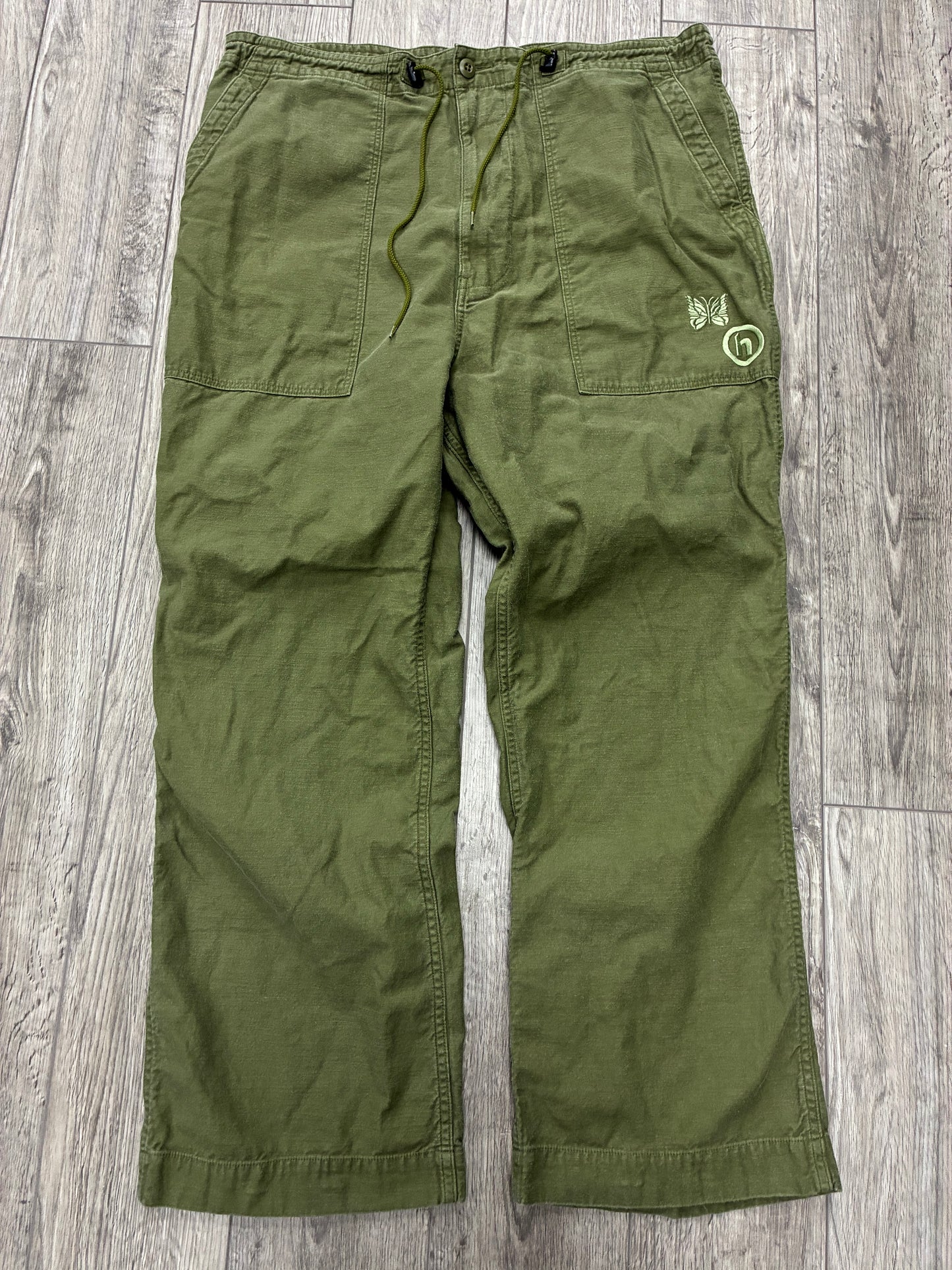 XL - Needles Hidden NY Olive Green String Fatigue Pants
