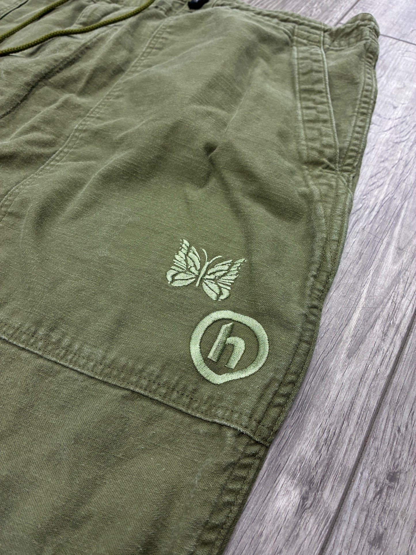 XL - Needles Hidden NY Olive Green String Fatigue Pants