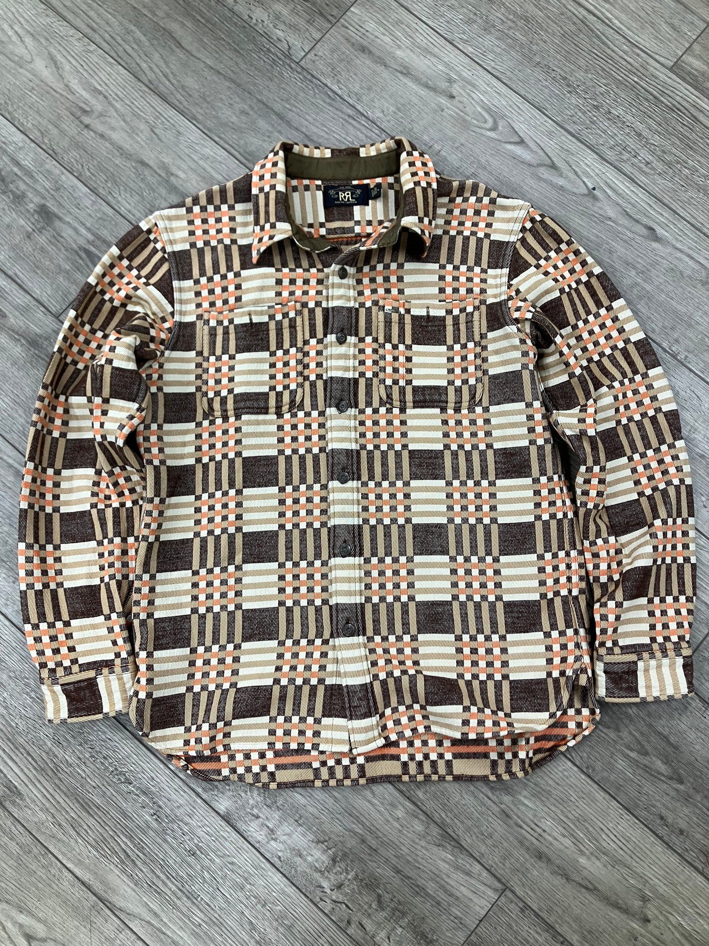 M - RRL Jacquard Flannel Plaid Shirt