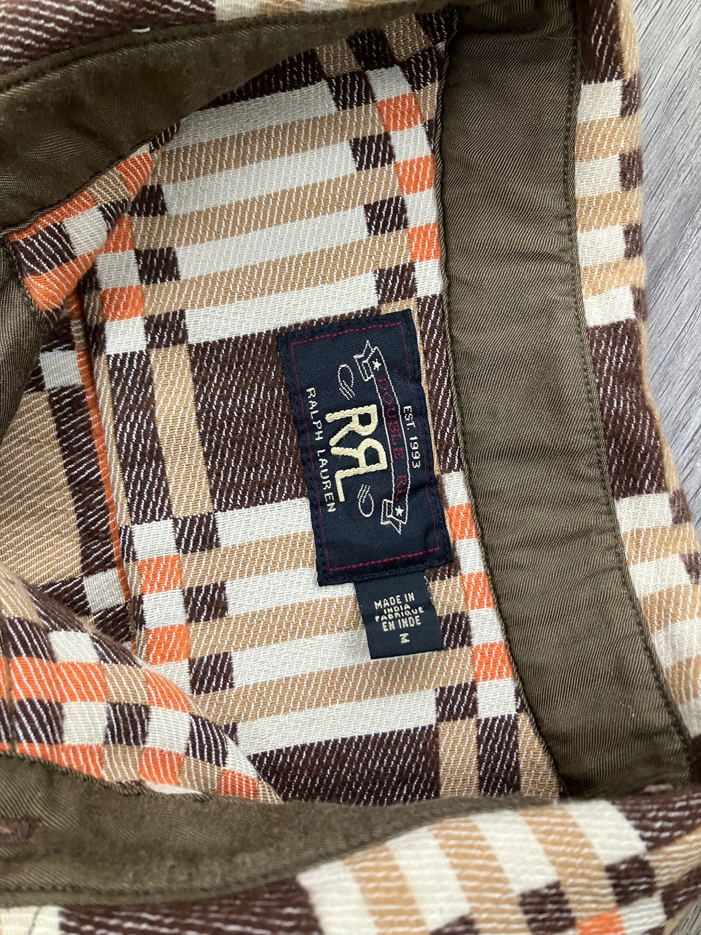 M - RRL Jacquard Flannel Plaid Shirt