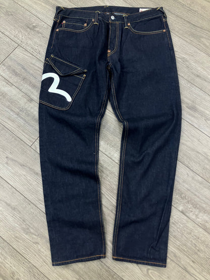 36 - Evisu Multi-Pocket Red Seagull Selvedge Jeans