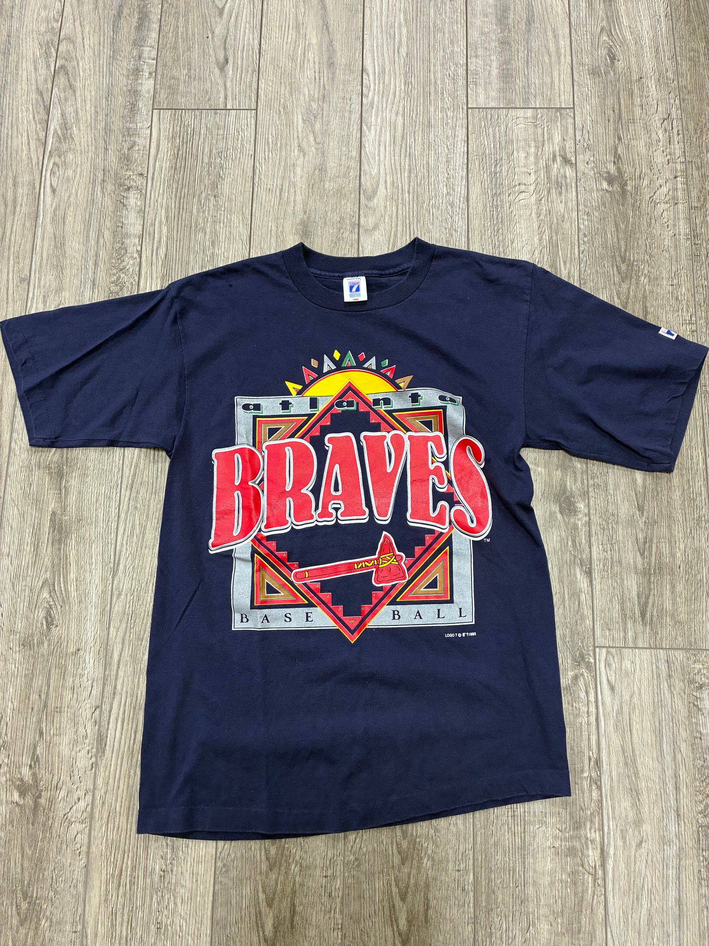 L - Vintage 1993 Navy Atlanta Braves T-Shirt