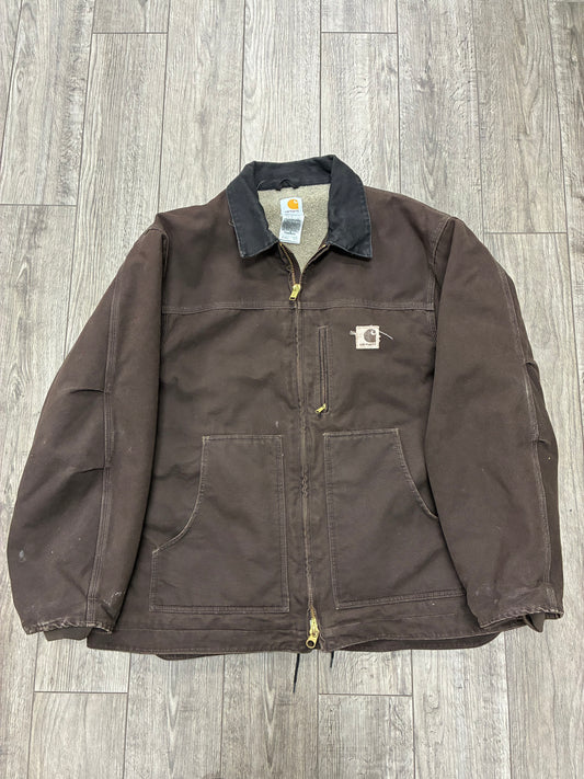 2XL - Carhartt Sherpa Lined Full Zip Sandstone Duck Jacket