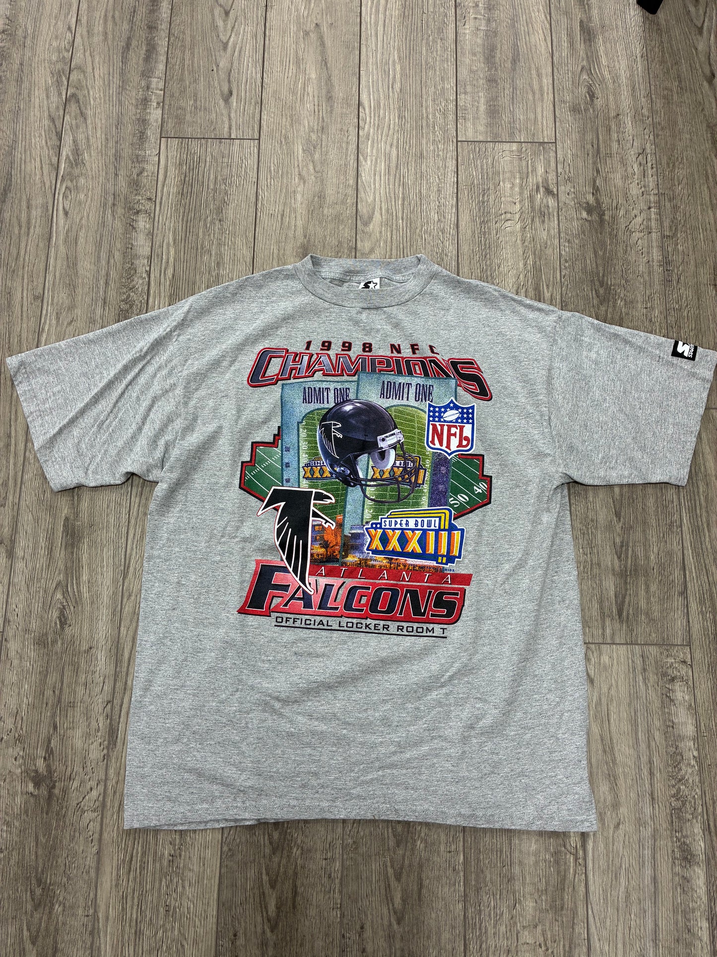 L - Vintage 1998 Atlanta Falcons Super Bowl Locker Room T-Shirt