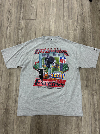 L - Vintage 1998 Atlanta Falcons Super Bowl Locker Room T-Shirt