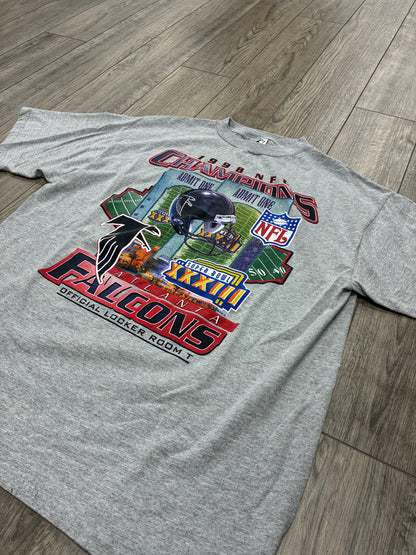 L - Vintage 1998 Atlanta Falcons Super Bowl Locker Room T-Shirt