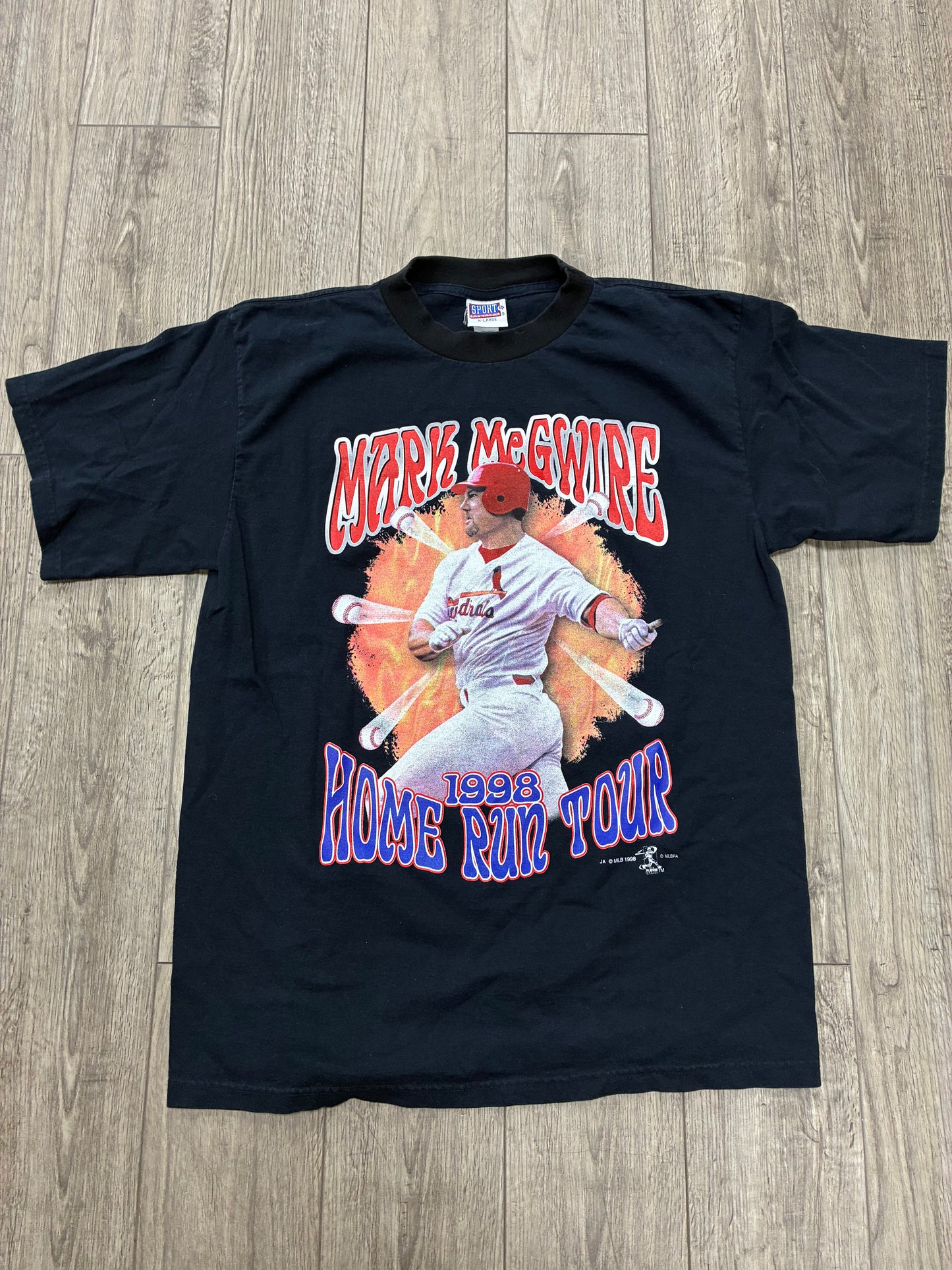 XL - Vintage 1998 Mark McGwire Home Run Tour Cardinals Black T-Shirt