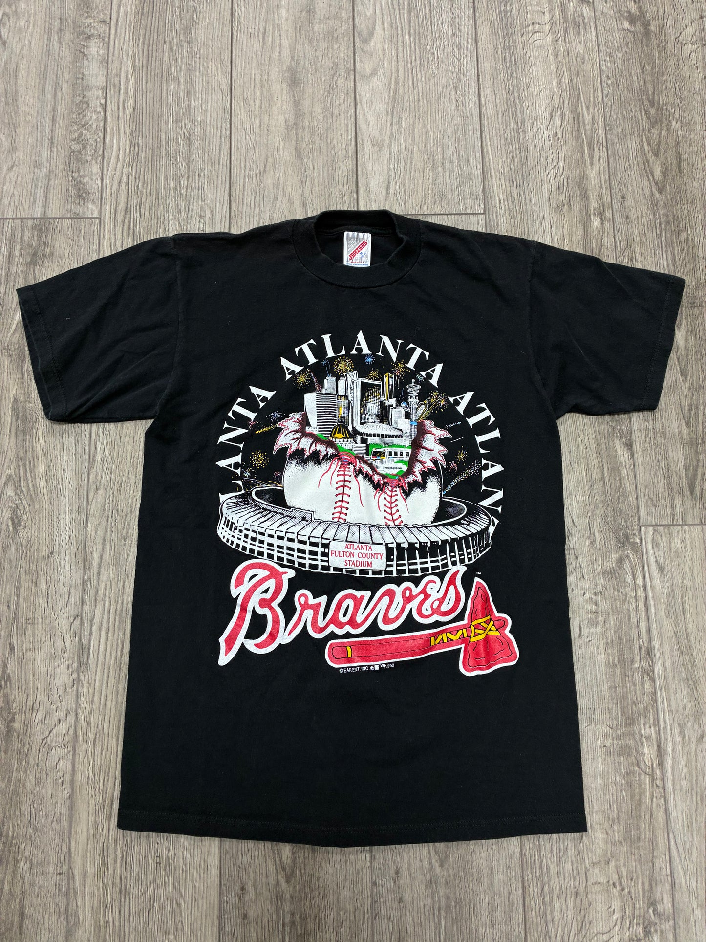 M - vintage 1992 Atlanta Braves Fulton County Stadium T-Shirt