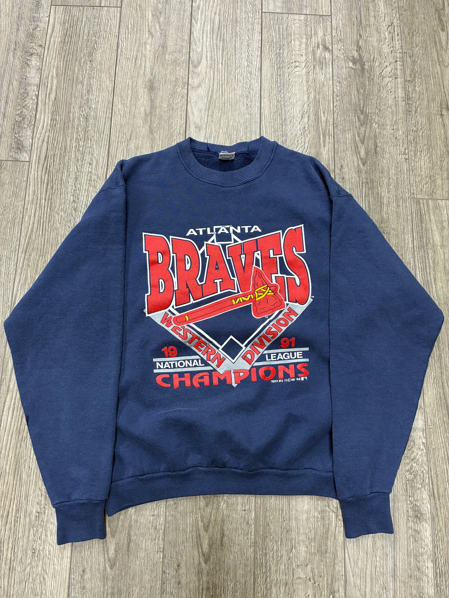 XL - vintage 1991 Atlanta Braves Western Division Champions Crewneck