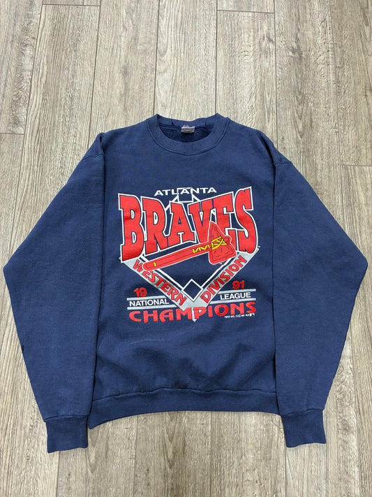 XL - vintage 1991 Atlanta Braves Western Division Champions Crewneck