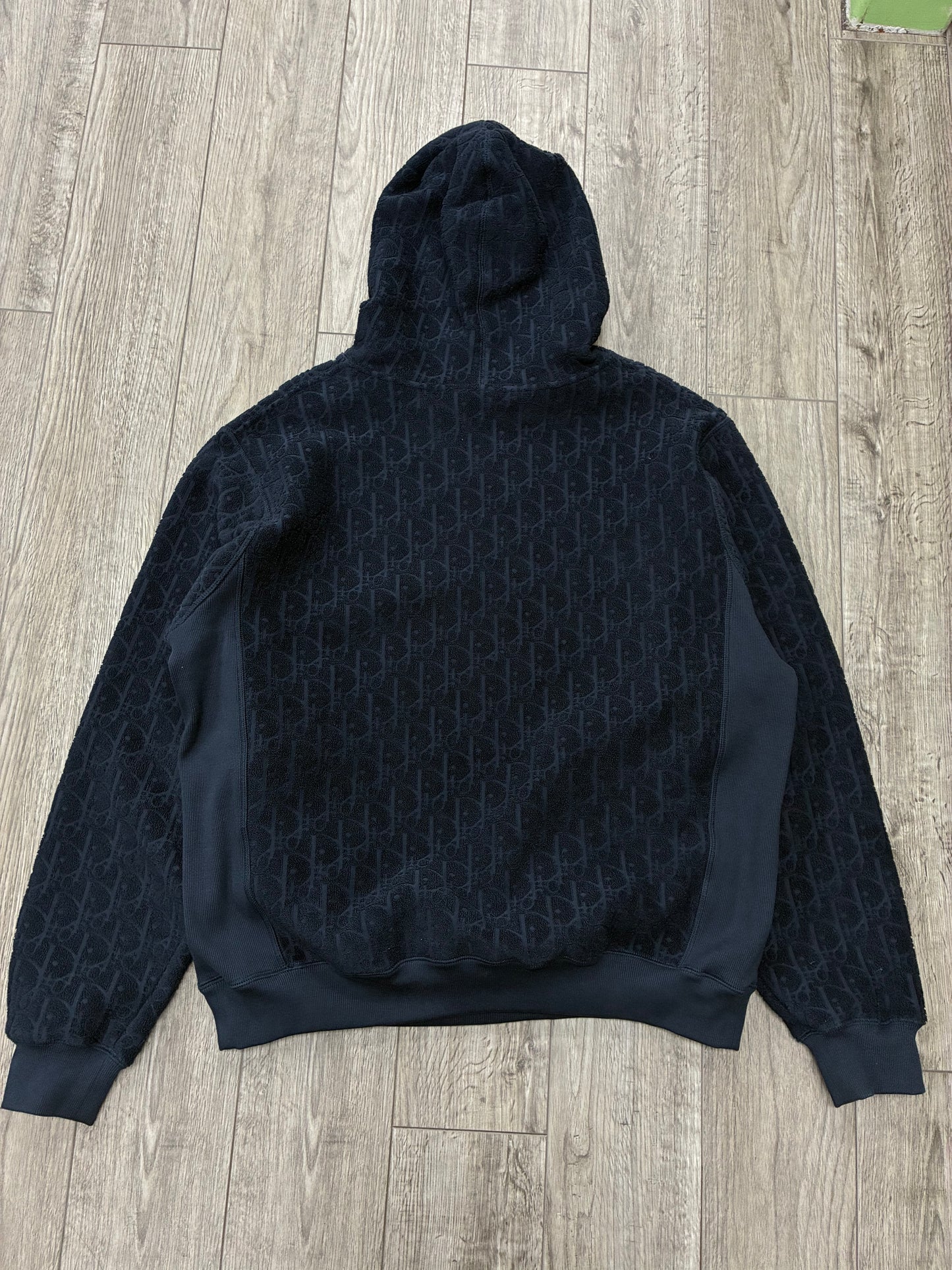 3XL - Dior Oblique Navy Terry Cotton Hooded Sweatshirt