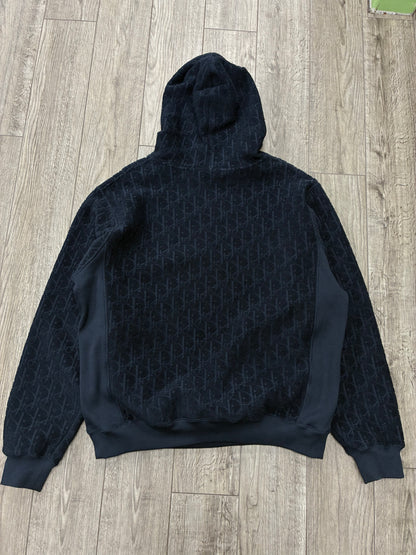 3XL - Dior Oblique Navy Terry Cotton Hooded Sweatshirt