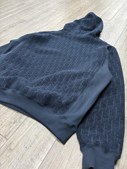 3XL - Dior Oblique Navy Terry Cotton Hooded Sweatshirt