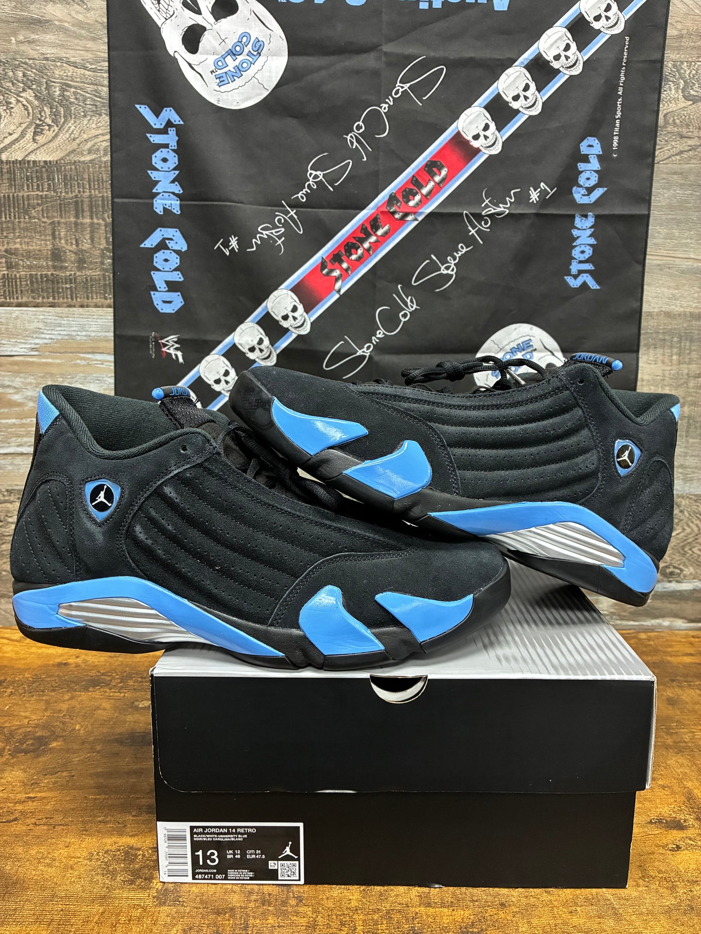 13 - Air Jordan 14 Black University Blue