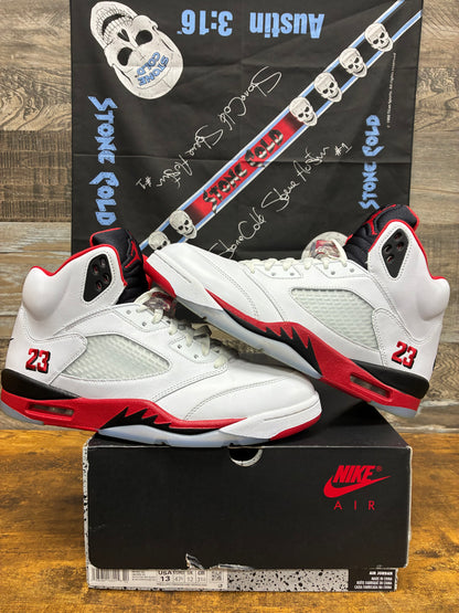 13 - Air Jordan 5 Fire Red (Black Tongue)