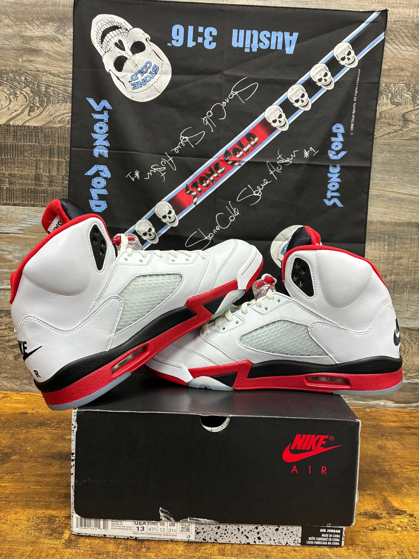 13 - Air Jordan 5 Fire Red (Black Tongue)