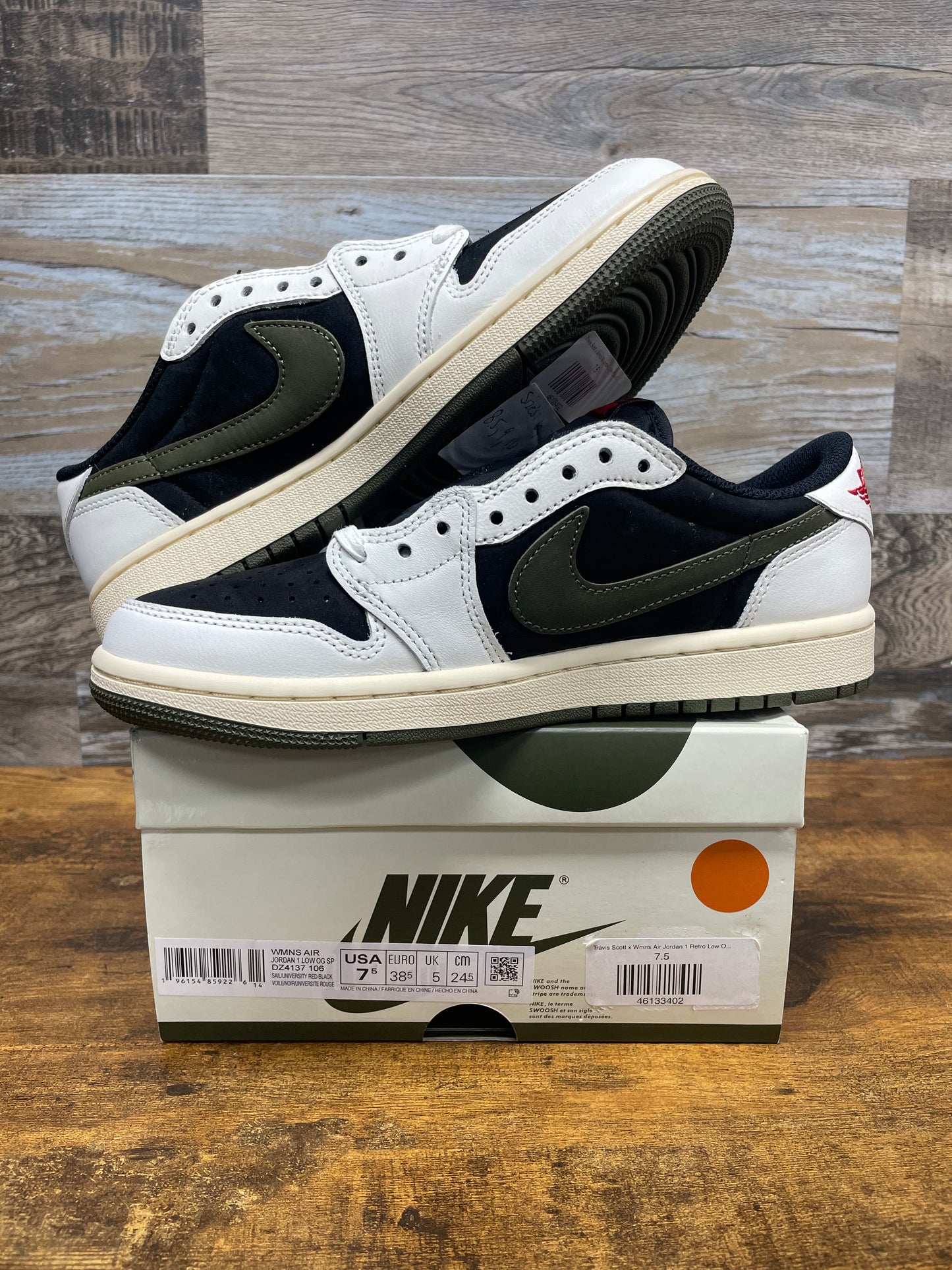 Jordan 1 Retro Low OG SP Travis Scott Olive 7.5W