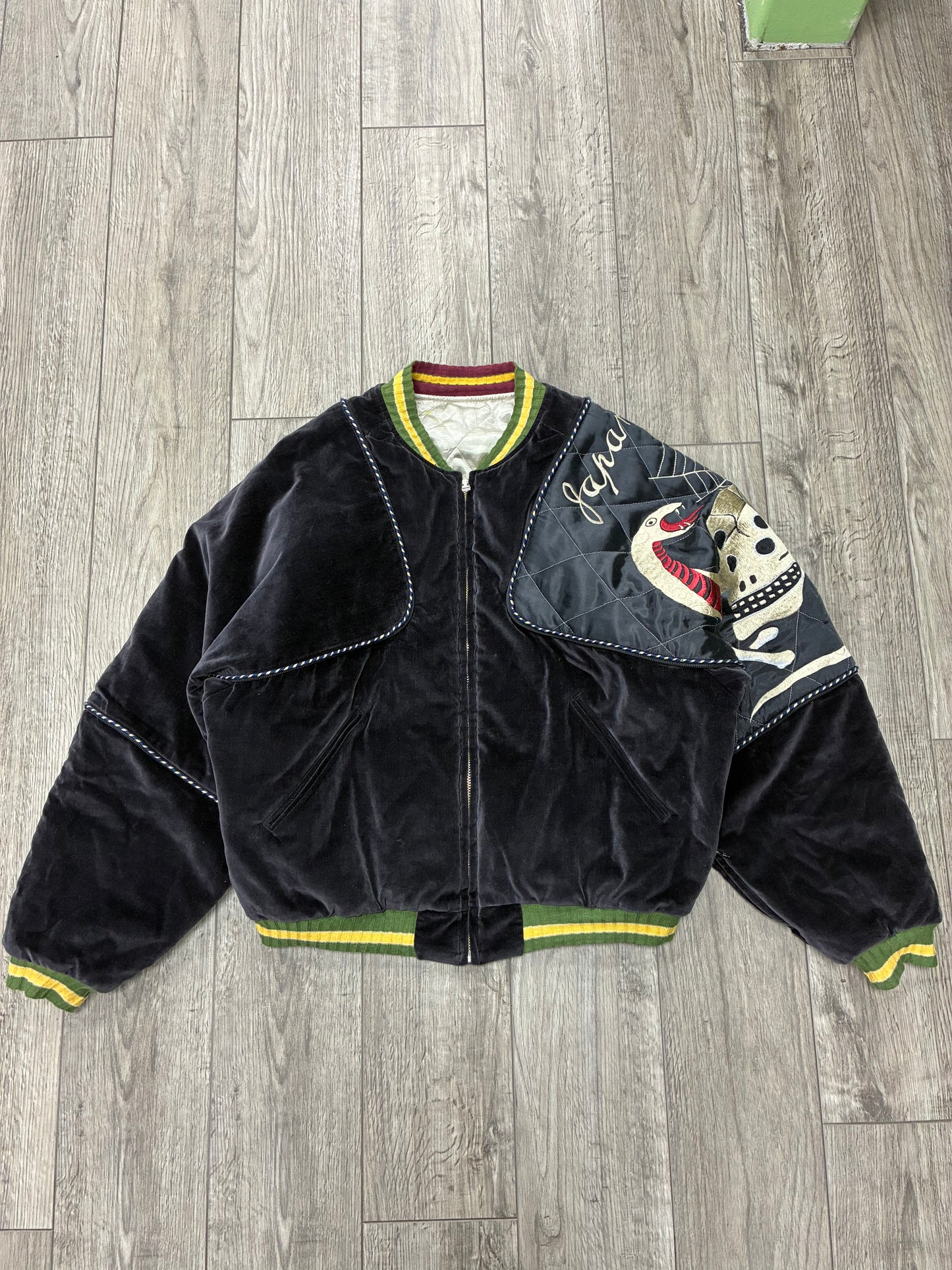 M - Kapital Velveteen Sham Pillow Bomber Jacket