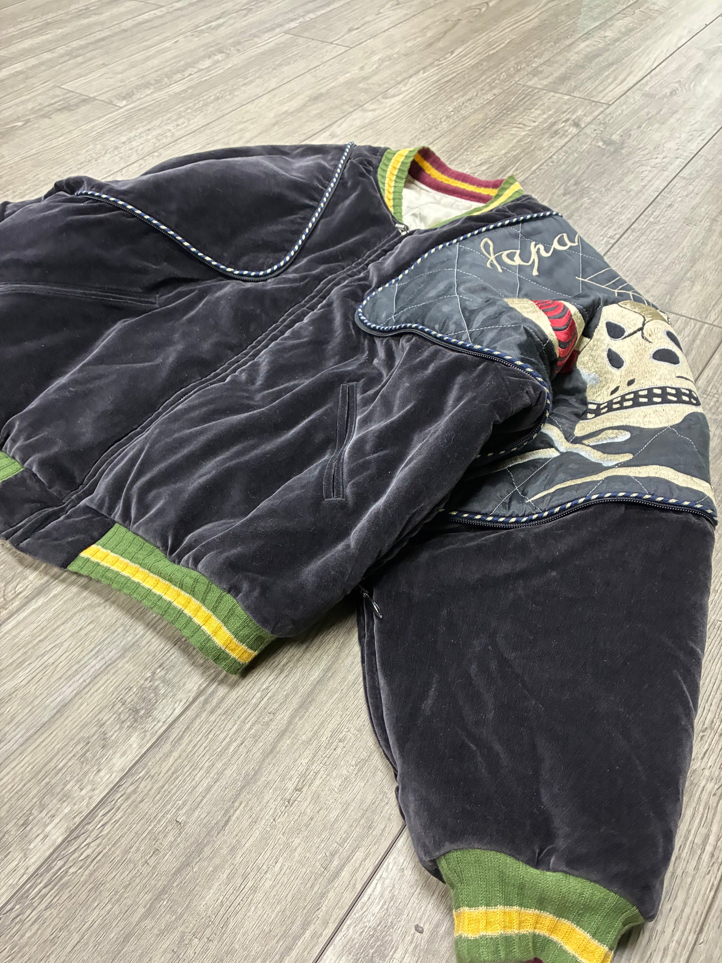 M - Kapital Velveteen Sham Pillow Bomber Jacket
