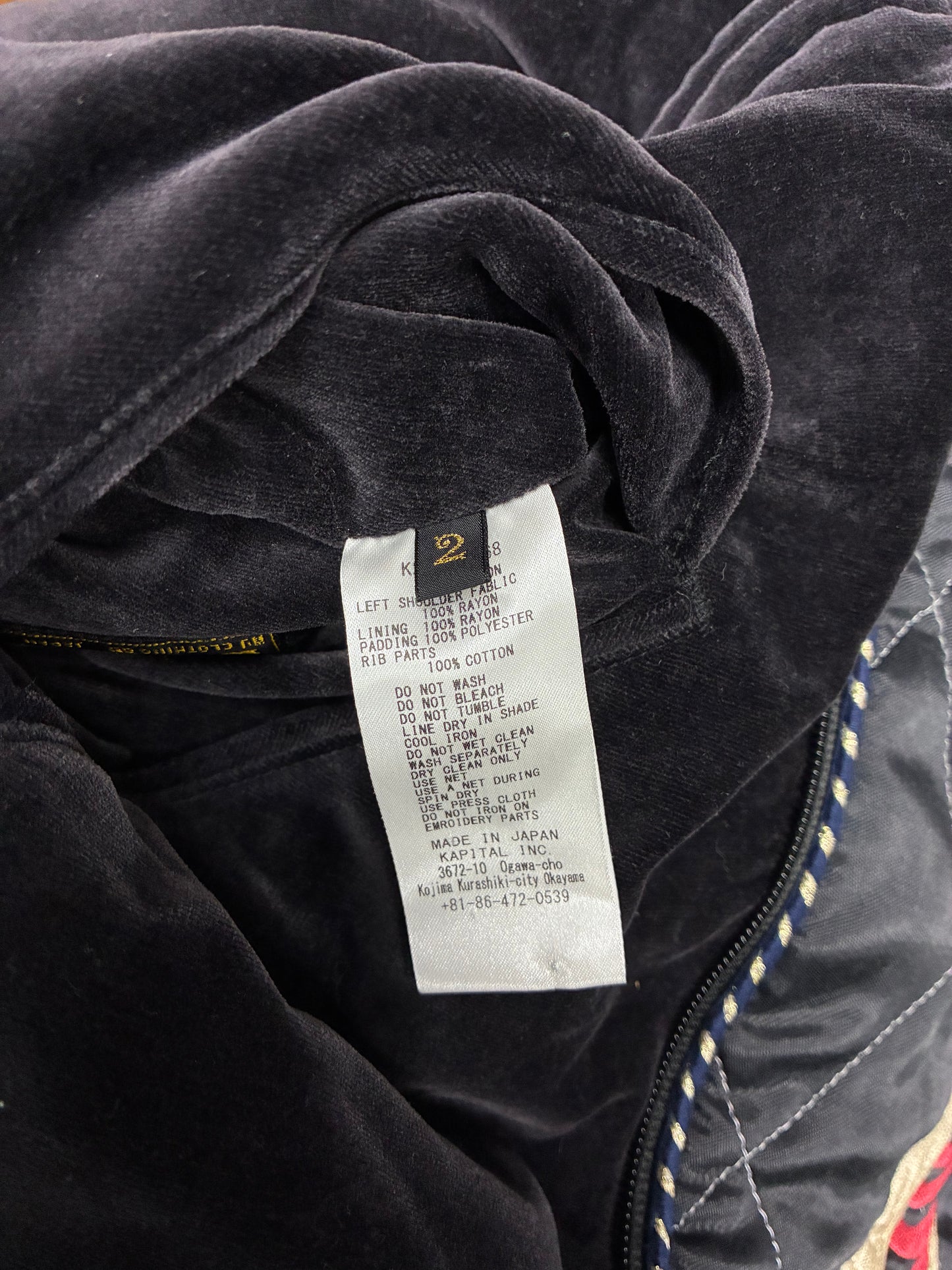 M - Kapital Velveteen Sham Pillow Bomber Jacket