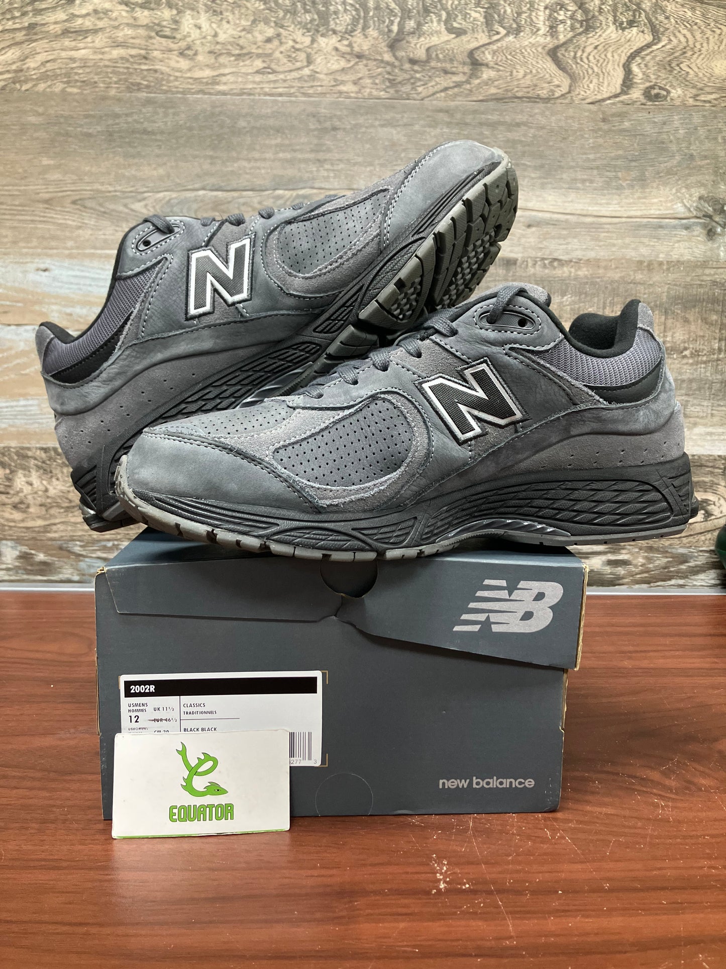 New Balance 2002R Castlerock Black Size 12