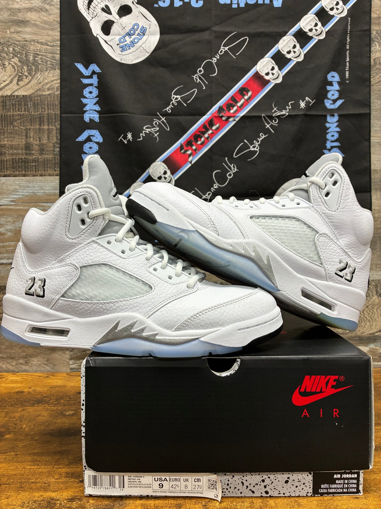 9 - Air Jordan 5 White Metallic