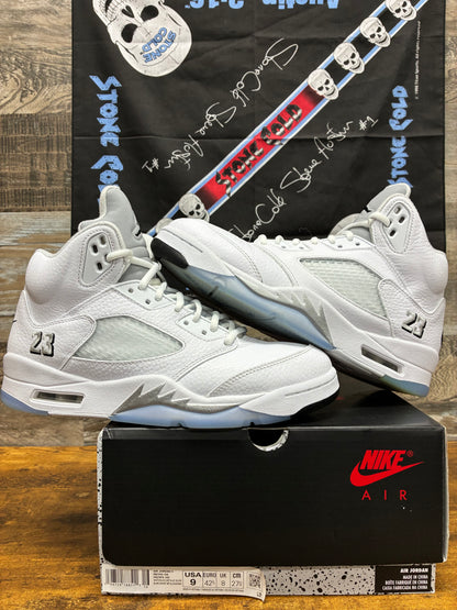 9 - Air Jordan 5 White Metallic