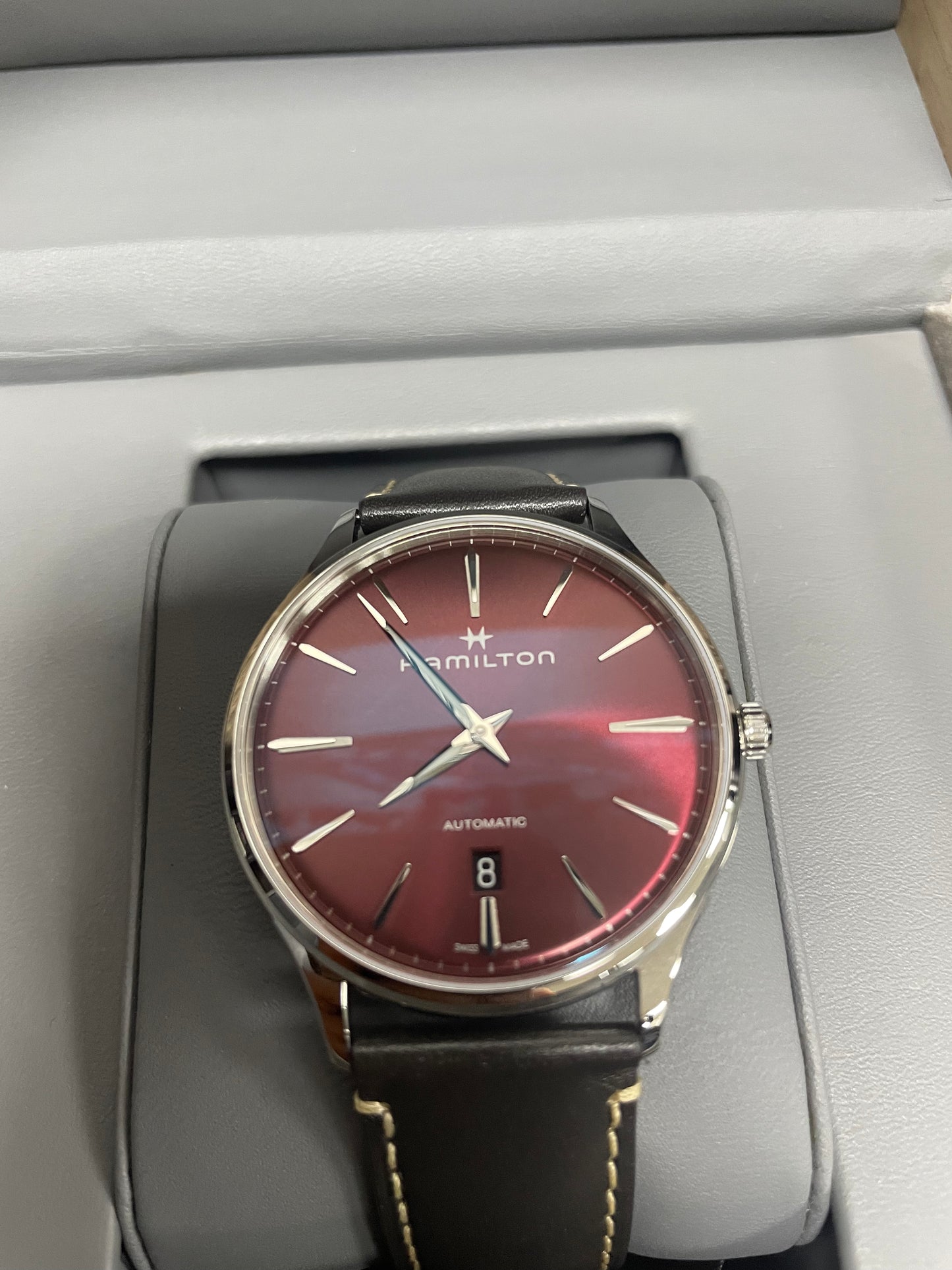 Hamilton 40MM Cranberry Dial Automatic Jazzmaster