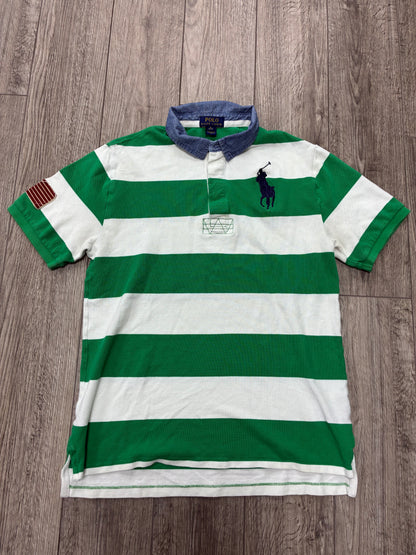 XL - Polo Ralph Lauren Denim Collar Striped Rugby Shirt