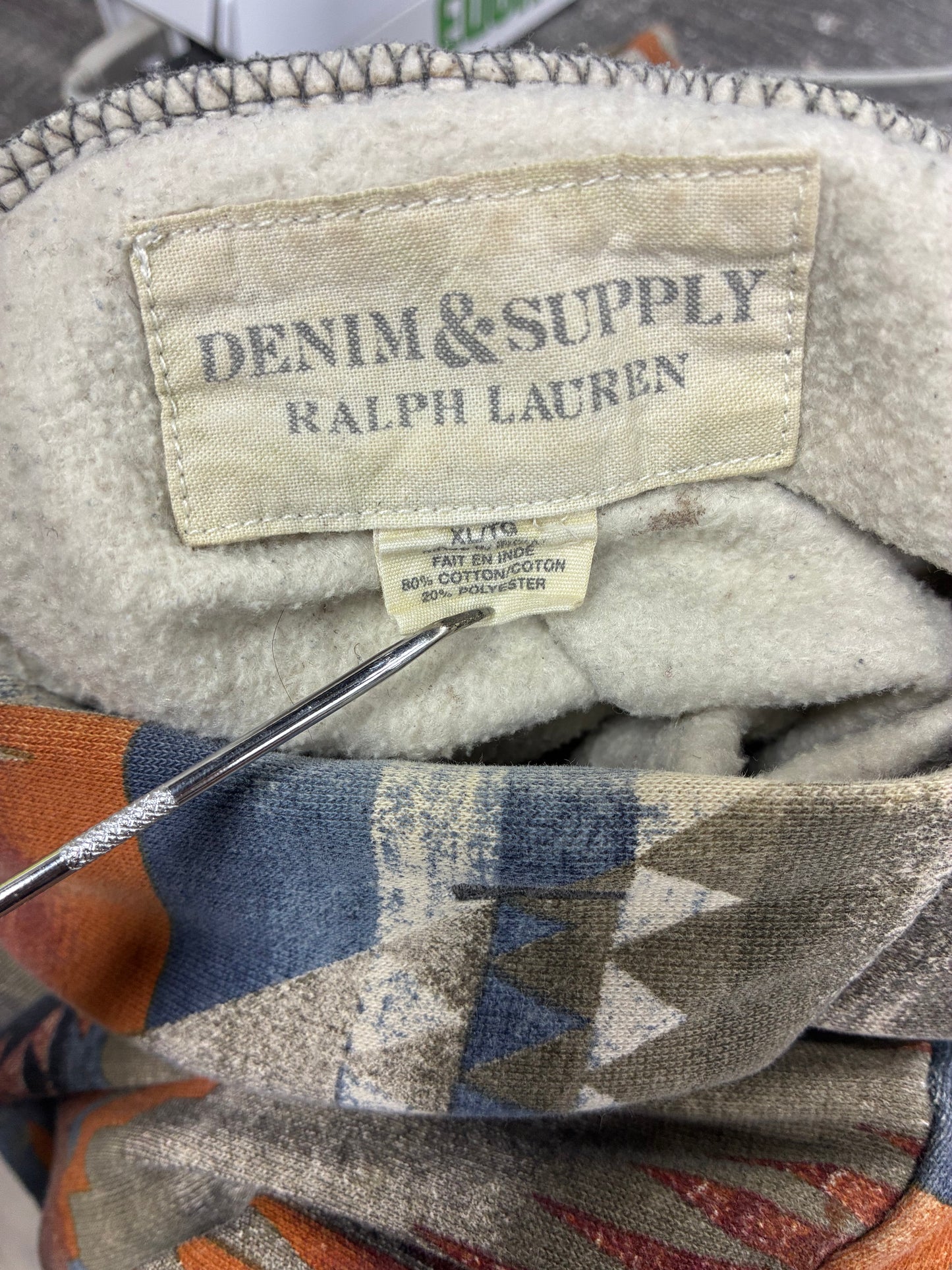 XL - Denim & Supply Ralph Lauren Aztec Pattern Hoodie