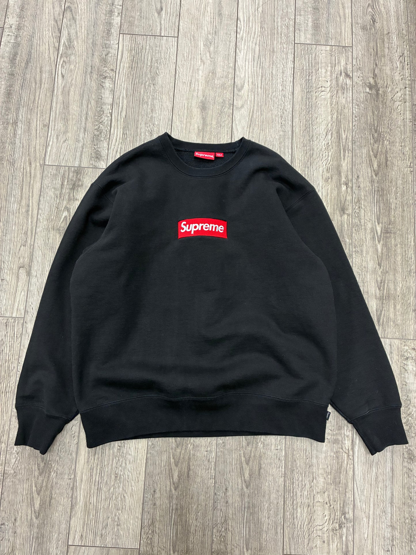 L - Supreme Box Logo Black Crewneck
