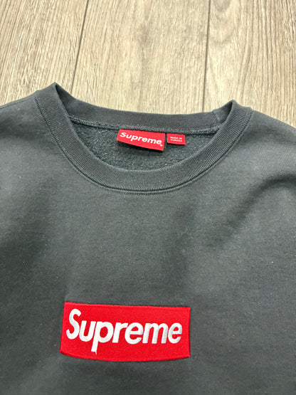 L - Supreme Box Logo Black Crewneck