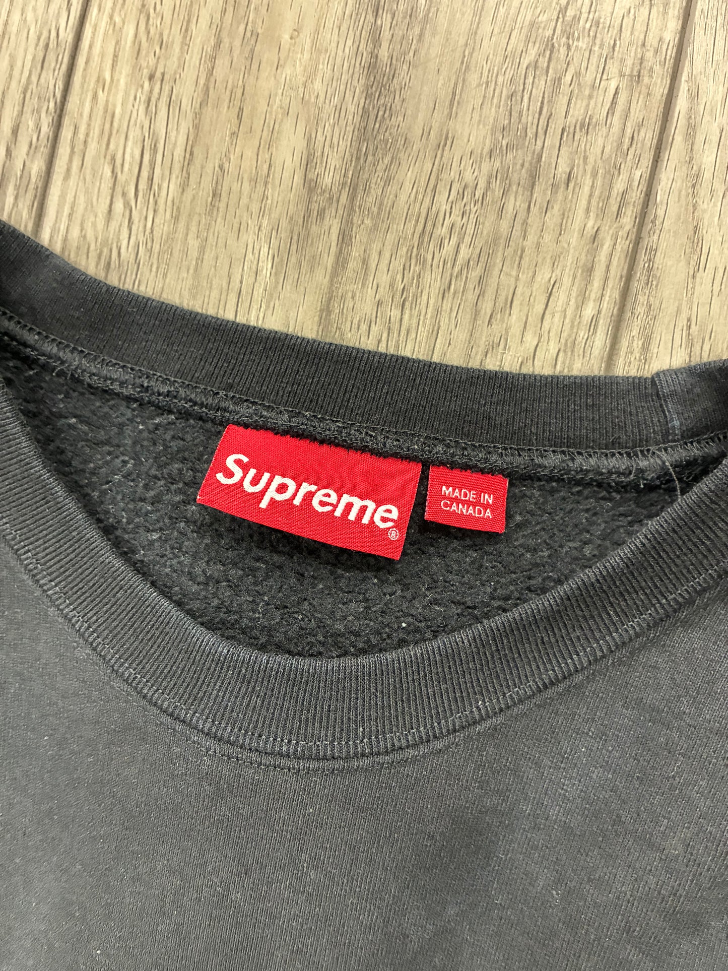L - Supreme Box Logo Black Crewneck