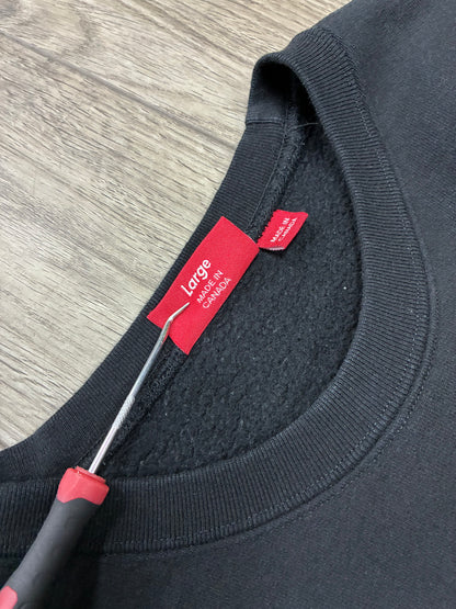 L - Supreme Box Logo Black Crewneck