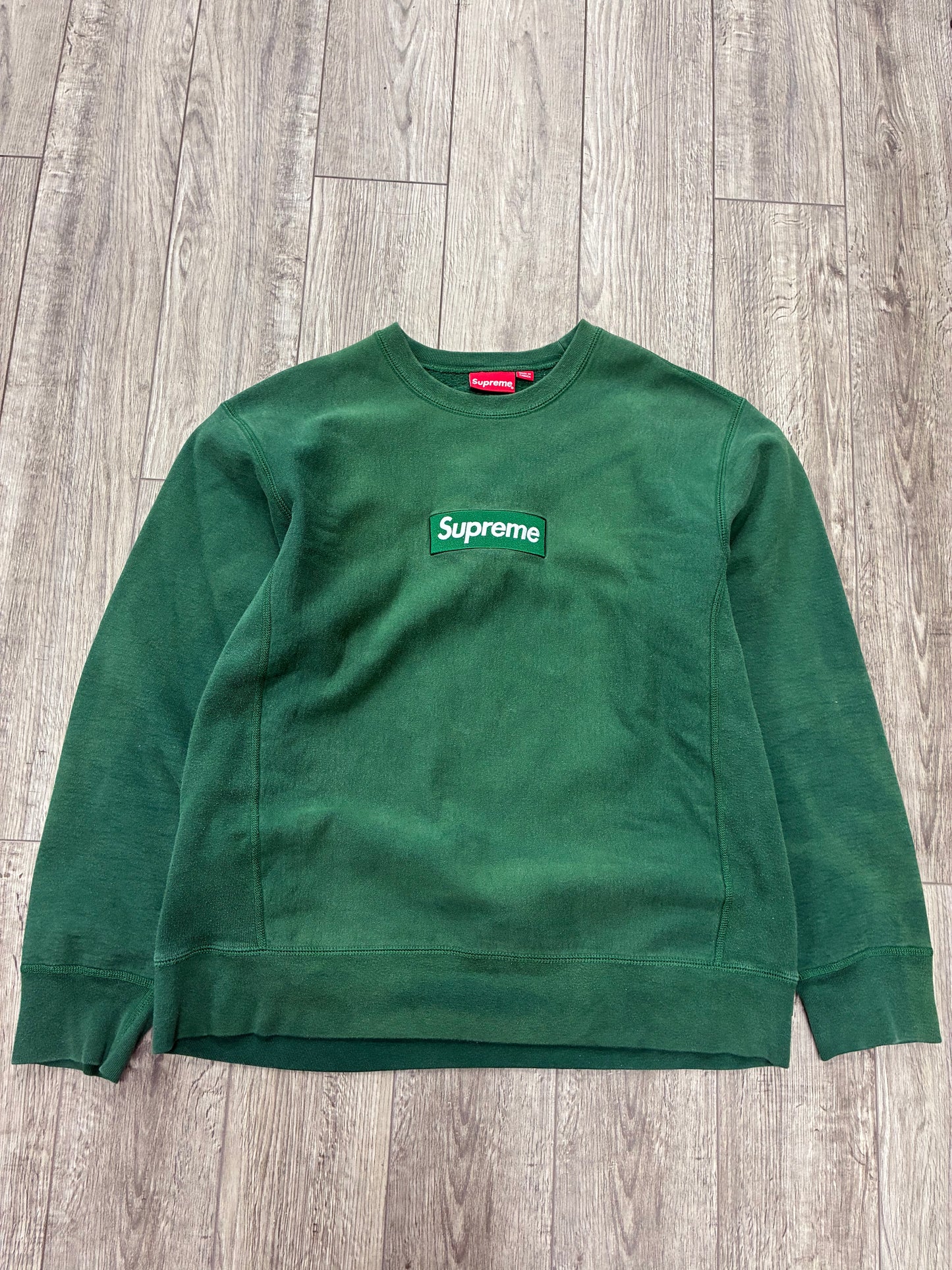 XL - Supreme Box Logo Dark Green Crewneck