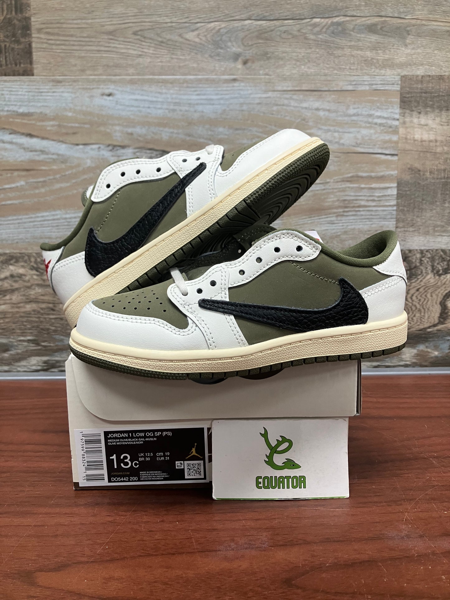 Jordan 1 Retro Low OG SP Travis Scott Medium Olive PS Size 13C