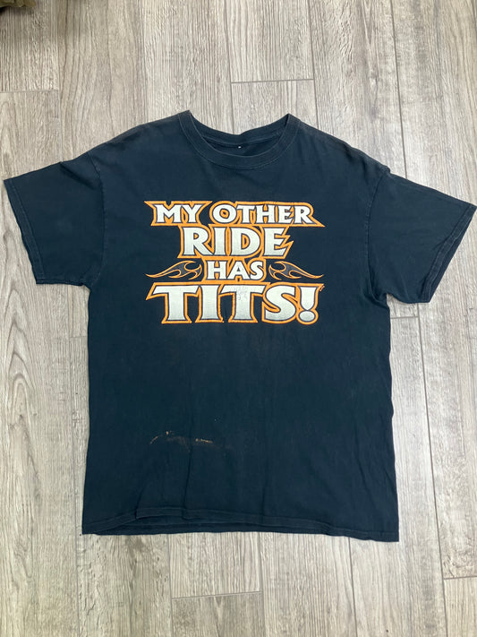 My Other Ride Has Tits! Black Tee Size L