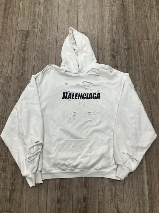 Balenciaga Caps Destroyed Oversize Fit Hoodie Size M