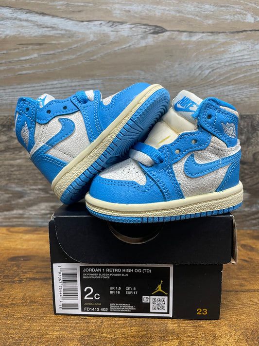 Jordan 1 Retro High OG UNC Reimagined TD Size 2C