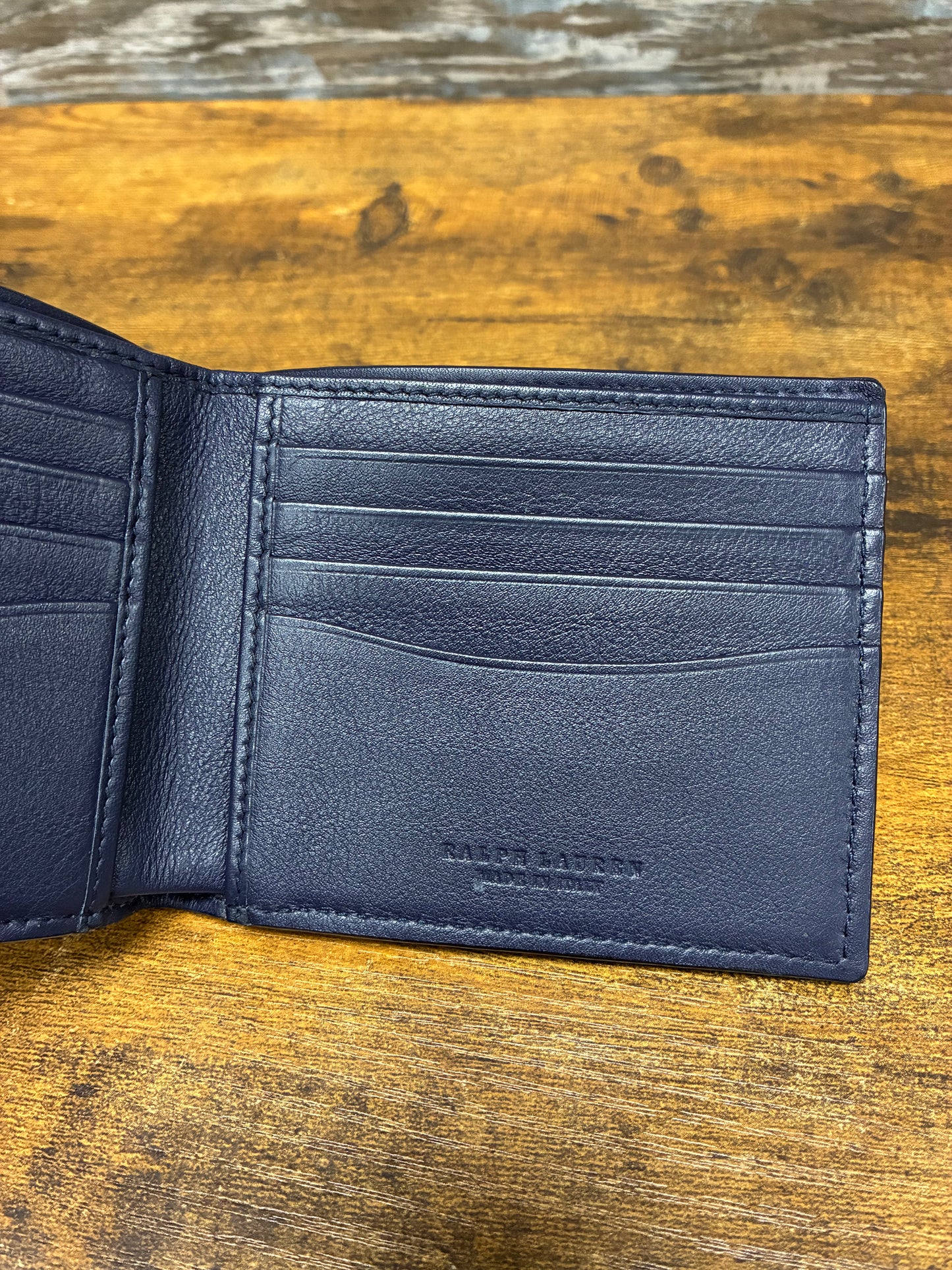 Ralph Lauren Purple Label Woven Bifold Leather Wallet