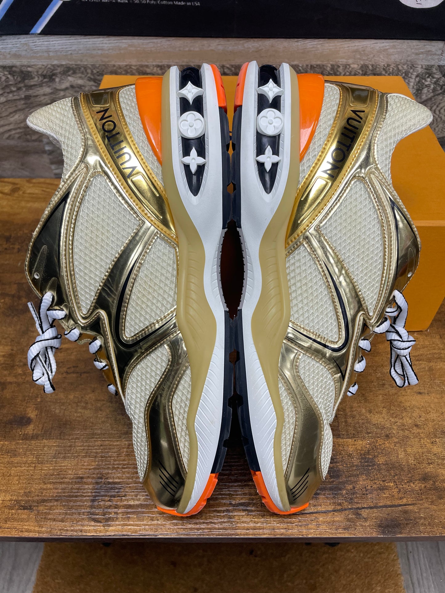 11-Louis Vuitton Metallic Gold Trail Sneaker