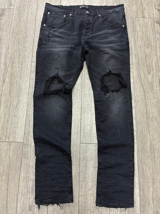 38 - Purple Brand P002 Blowout Knee Straight Slim Jeans