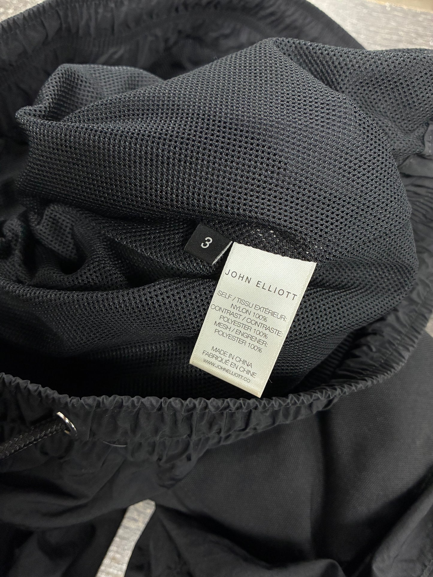 36 - John Elliott Black Nylon Cargo Pants