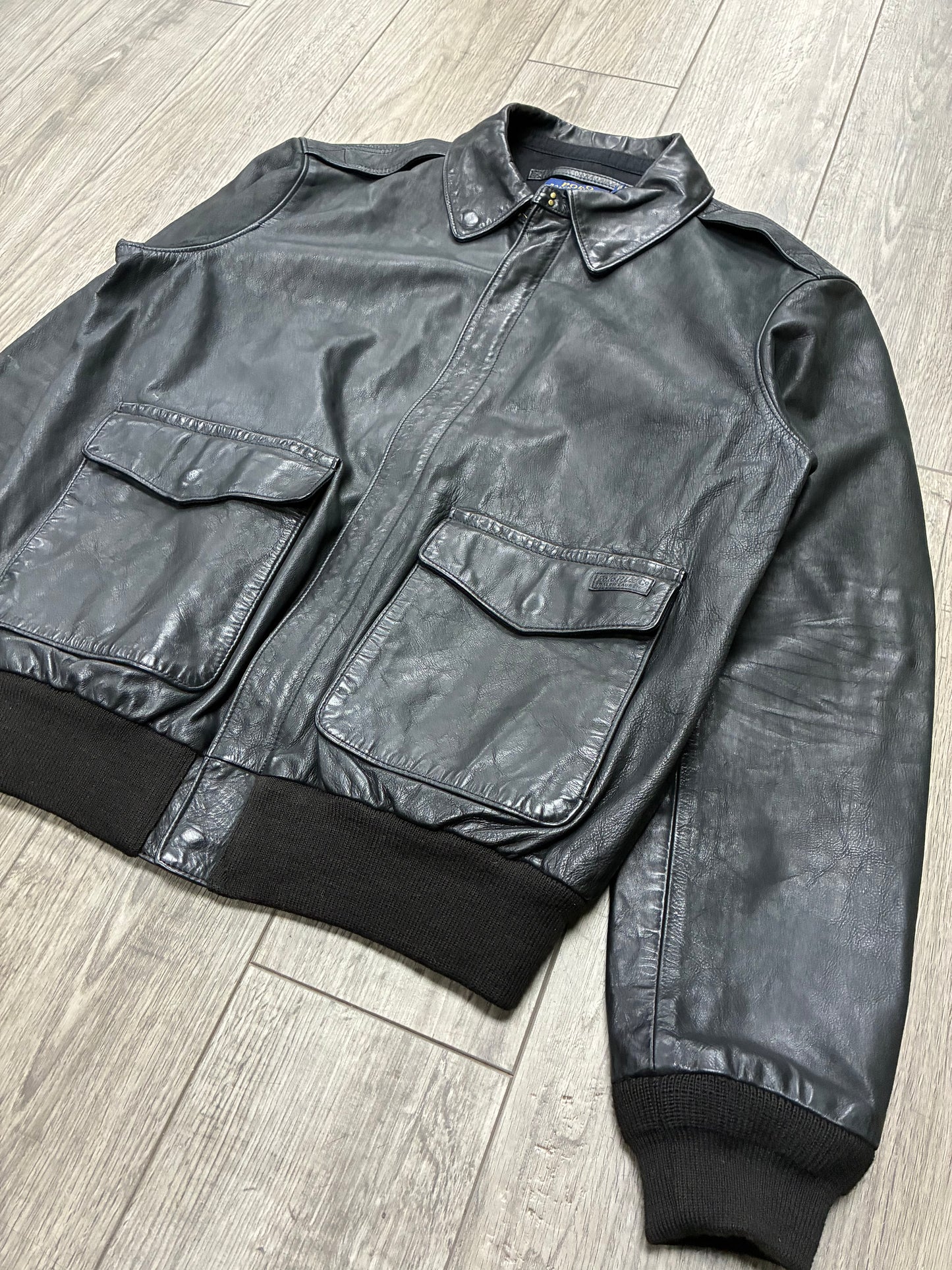 L - Polo Leather Bomber Jacket