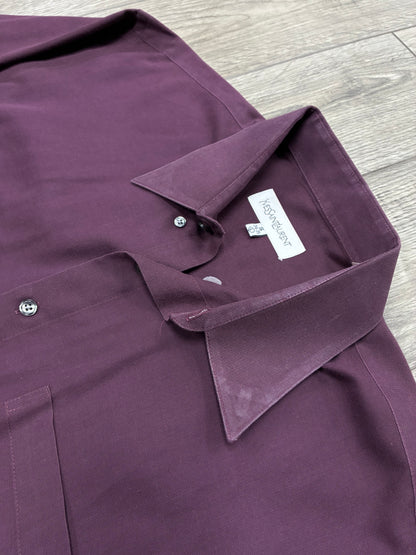 L - Vintage Yves Saint Laurent Rich Plum Long Sleeve Button Up Shirt