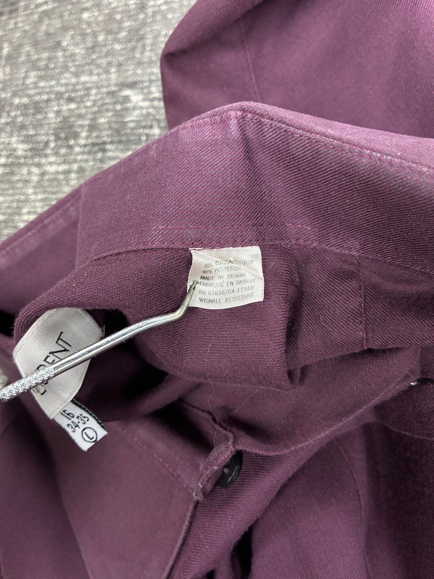 L - Vintage Yves Saint Laurent Rich Plum Long Sleeve Button Up Shirt
