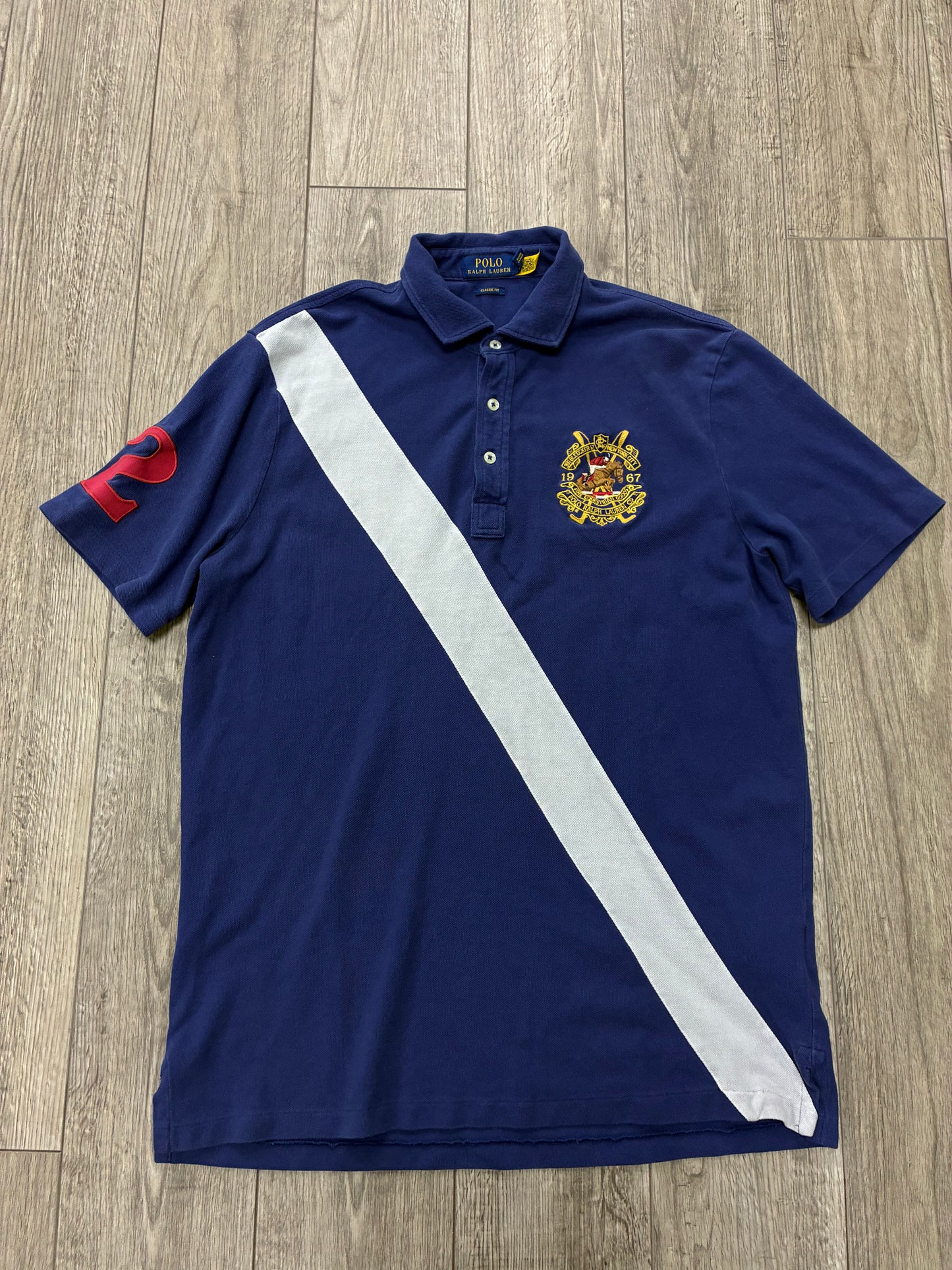 M - Polo Ralph Lauren Equestrian Crest Banner Stripe Shirt