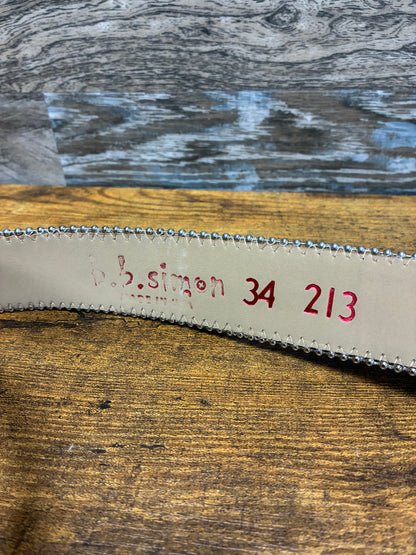 34 - B.B. Simon Acid Wash Tiger Stripe Skull Pile Belt